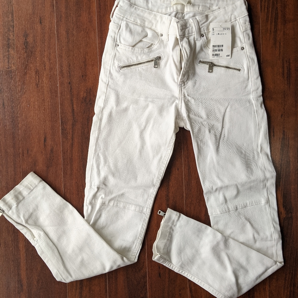 NWT H&M white skinny jeans